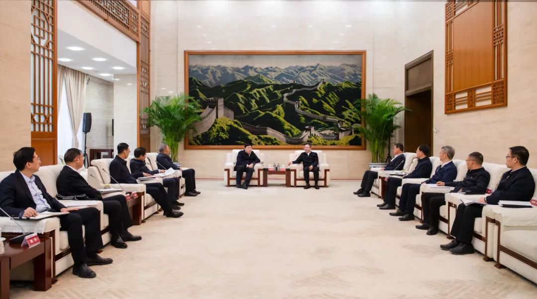 大唐集團(tuán)董事長(zhǎng)、黨組書鄒磊與國(guó)家電網(wǎng)董事長(zhǎng)、黨組書記張智剛會(huì)談